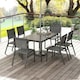 image 2 of Outsunny 7 Piece Garden Dining Set with Breathable Mesh Seat, Aluminium Top