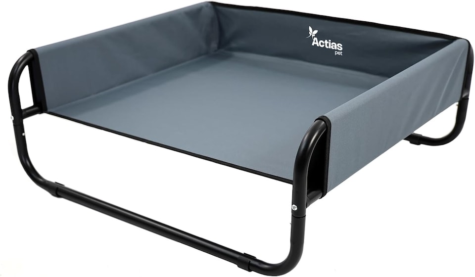 image 1 of Actiaspet Elevated Dog Bed Steel Frame Raised Pet Cot Black or Grey (Grey, Medium)