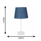 image 3 of ValueLights Charlie White Stem Table Lamp Navy Taper Shade Blue