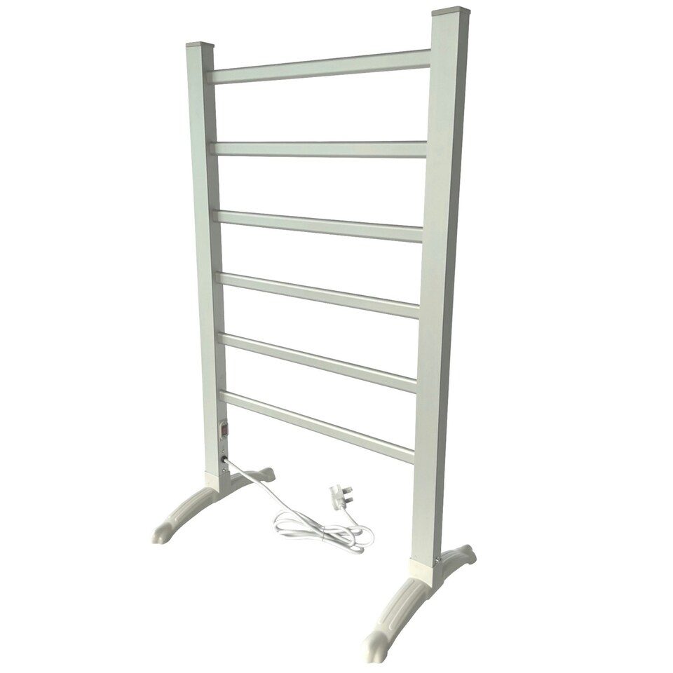 image 1 of Oypla Portable Aluminium Electric Towel Rail Warmer with 6 Heated Bars