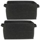 image 1 of Large Felt Storage Basket Closet Toy Hamper Laundry Bag Shelf Box Organiser | Black | Set of 2