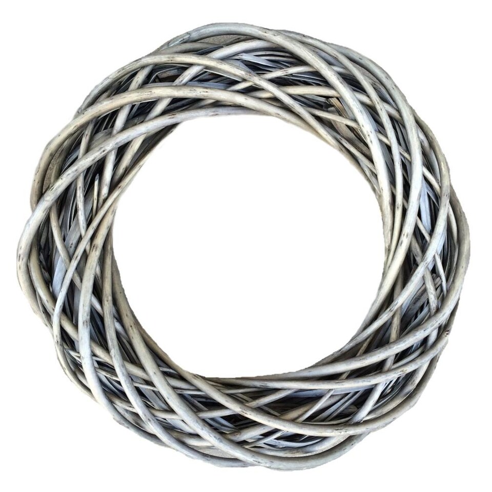 image 1 of Wicker Small Antique Wash Ring Wreath | Brown | Natural