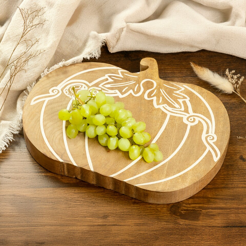 image 1 of Marco Paul25cm Wooden Pumpkin Free-Standing Autumn Decoration