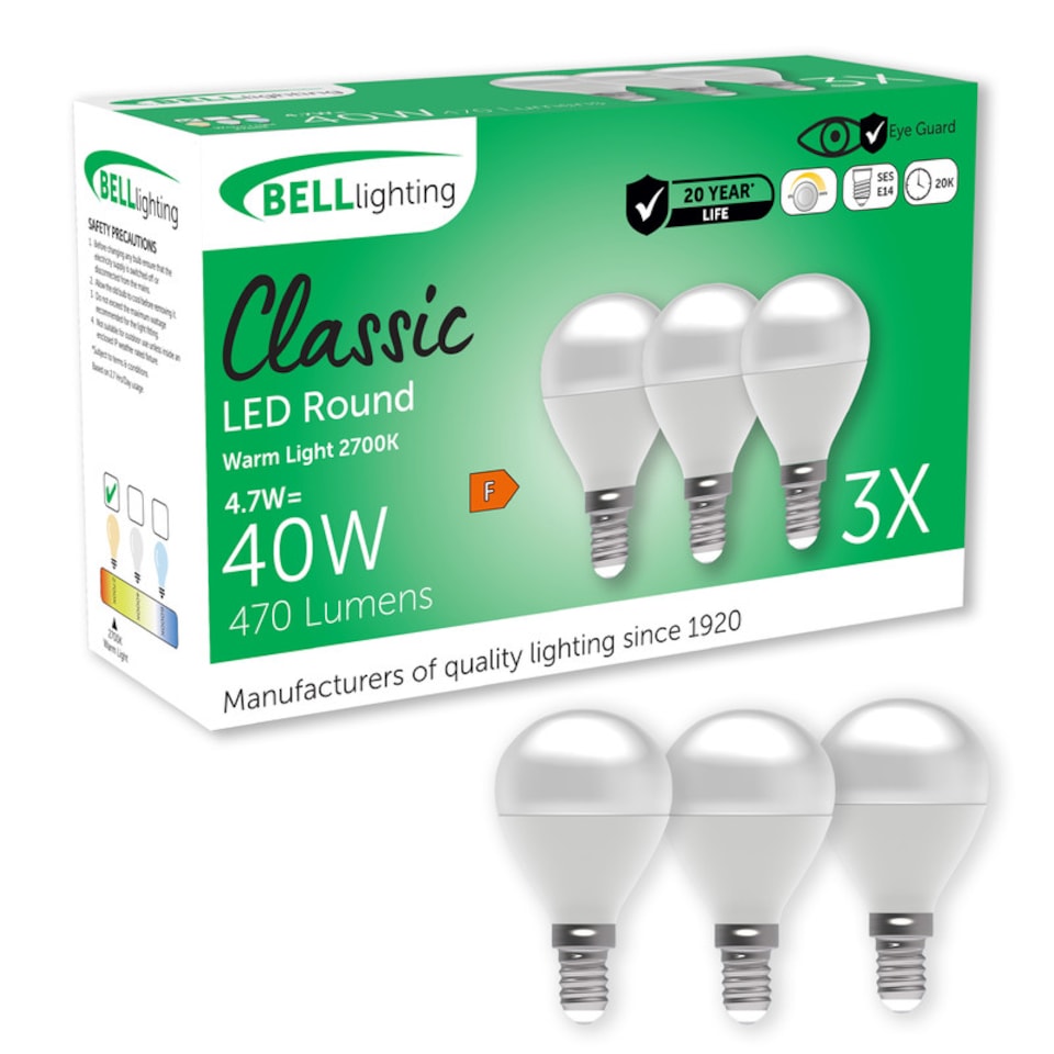 image 1 of BELL Lighting SES E14 Dimmable Golf Ball SMD Warm White 2700k 4.7WLED Bulb