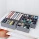 image 2 of Foldable Clothes Drawer Organiser Storage Set of 4 Grey | Grey