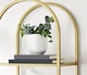 image 6 of 5-Tier Tempered Glass Shelf Unit, Arched Display Rack, Metallic Gold Frame 183.5 cm