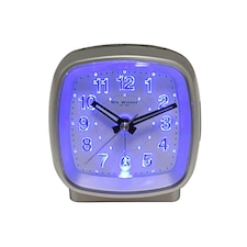 Hometime Cushion Shape Alarm Clock Sweep/Cres Silver Silver