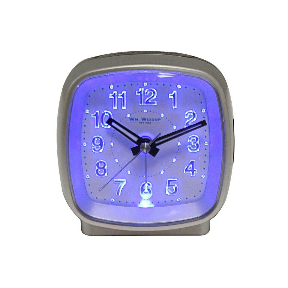 image 1 of Hometime Cushion Shape Alarm Clock Sweep/Cres Silver Silver