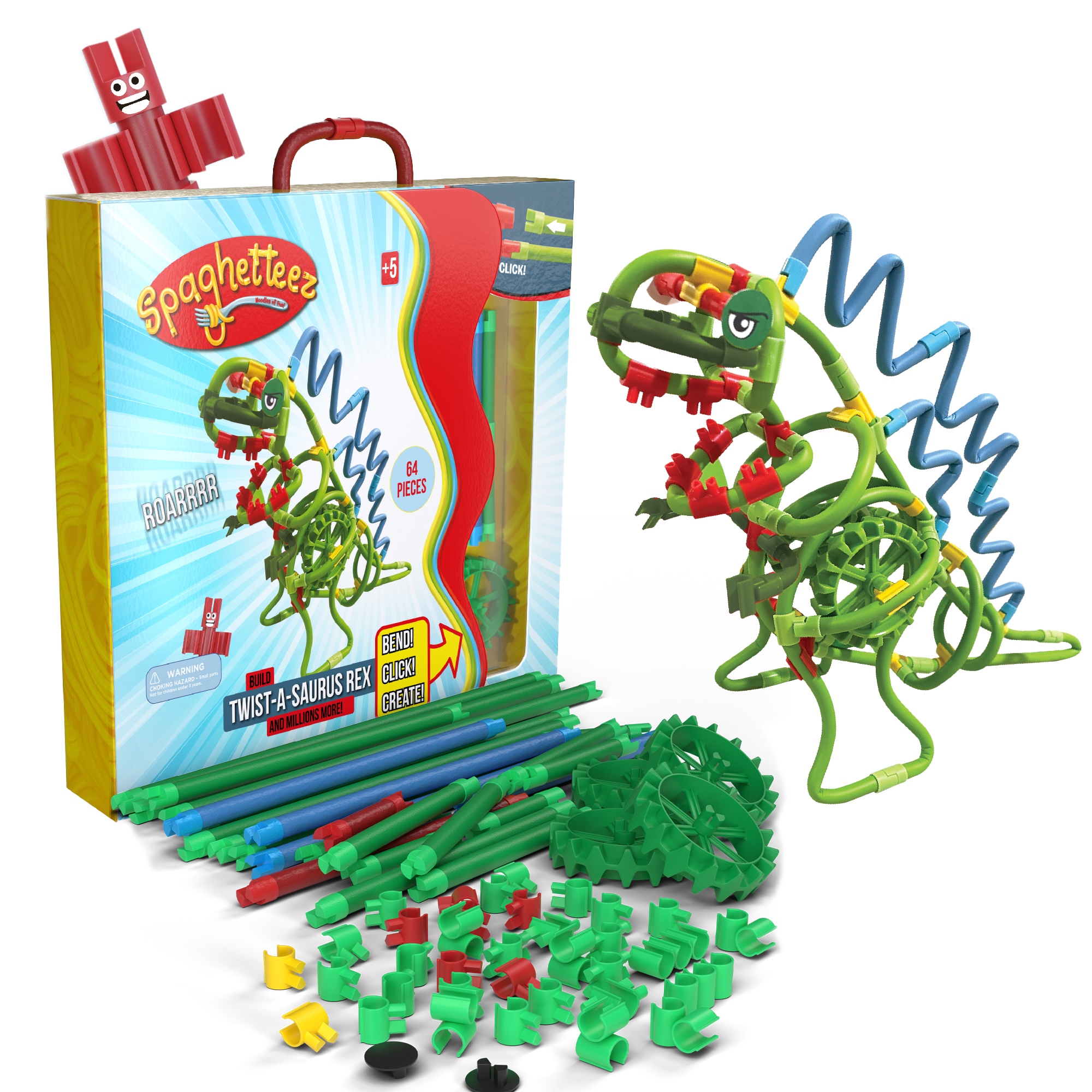 CLICS Spaghetteez Twist-A-Saurus Rex in Green | Size: 1 Pack