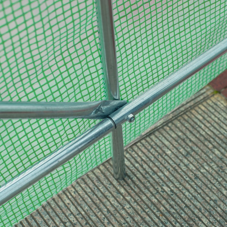 image 1 of Outsunny 2.5 x 2m Walk-In Polytunnel Greenhouse with Roll Up Door Windows Green