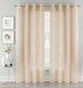 image 5 of Pair of Crete Natural Luxury Linen Look Sheer Panels with Eyelet Header 183 CM