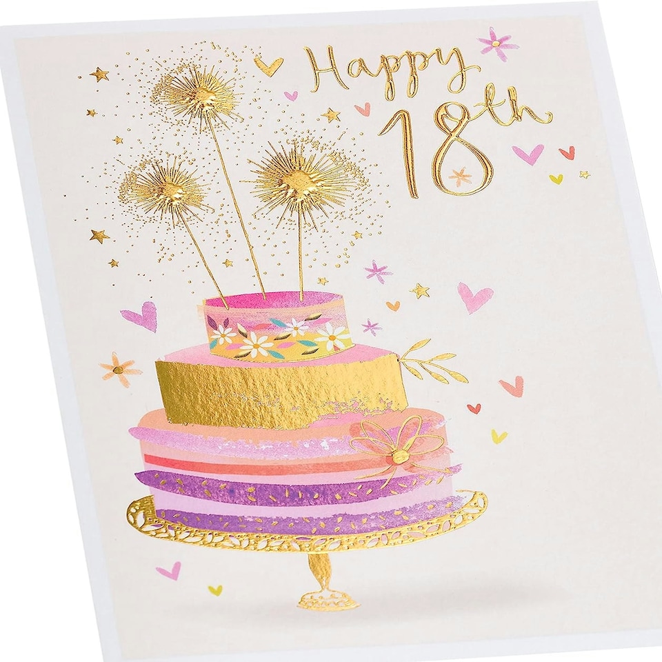 image 1 of Beautiful Cake Design 18th Birthday Card