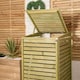 image 3 of 68cm x 1.2m Wooden Outdoor Garden Single Wheelie Bin Store Storage