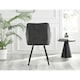 image 5 of Furniturebox 2x Falun Dark Grey Fabric Black Leg Dining Chairs
