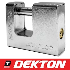 Armoured Steel Shackle Padlock From Dekton 3 Keys High Security 7* 80mm Lock Silver