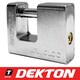 image 1 of Armoured Steel Shackle Padlock From Dekton 3 Keys High Security 7* 80mm Lock Silver