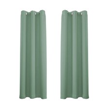 Duck Egg Eyelet Curtains - Thermal Blackout Curtains  - 66" x 84" Drop - 2 Panel Blue