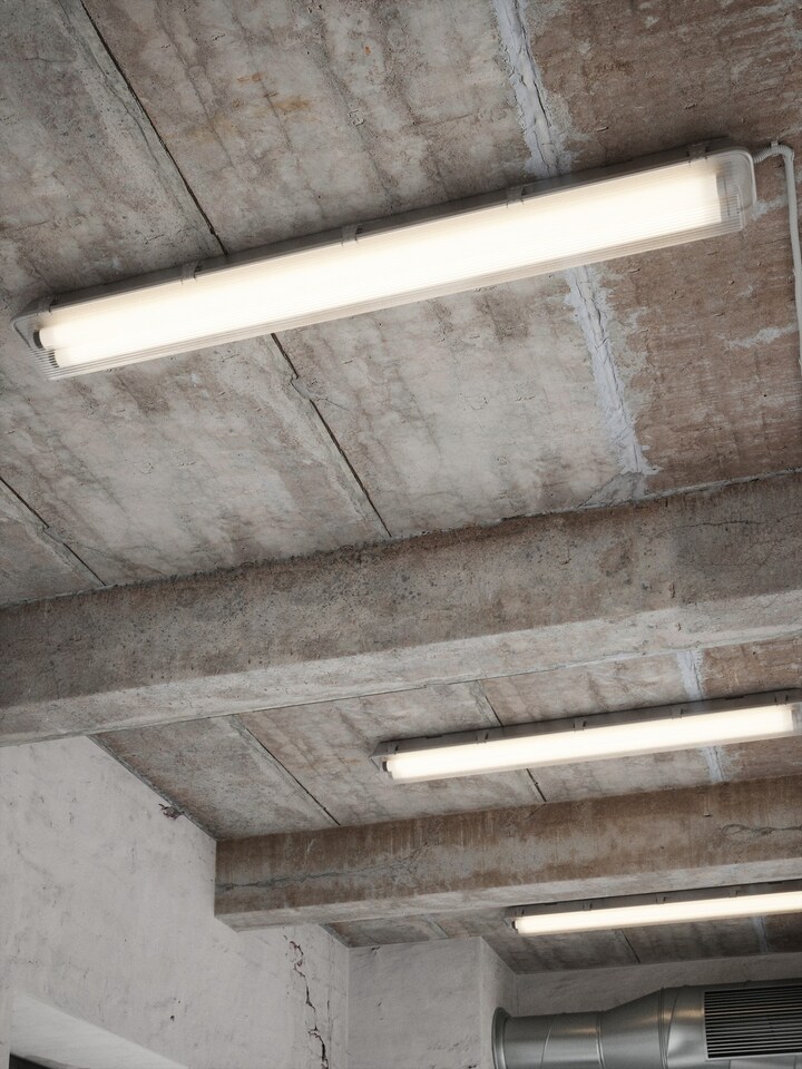image 1 of Works Ip65 2x10W LED | Batten Light Fitting | Grey