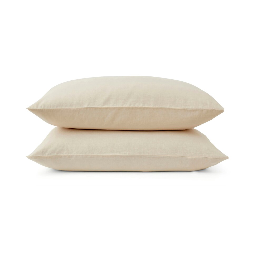 image 1 of Touch Of Linen - Creamy Almond - Pillowcase Pair Cream | Creamy Almond