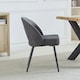 image 4 of Set of 2 Messina Fabric Dining Chairs - Dark Grey