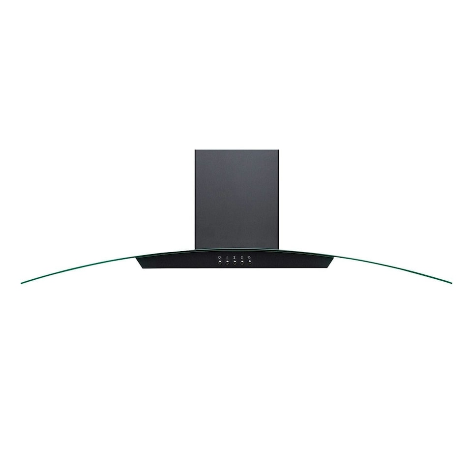 image 1 of SIA CGH90BL 90cm Black Curved Glass Chimney Cooker Hood Kitchen Extractor Fan