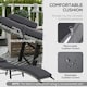 image 4 of Outsunny Folding Rattan Sun Lounger Outdoor Chair with Cushion, Grey