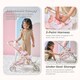 image 4 of Teamson Kids Jogging Doll Stroller in Beige with Confetti Pattern, Adjustable Canopy, Soft Grip, Harness & Storage Basket