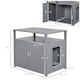 image 4 of PawHut Wood Cat Litter Box Enclosure Furniture w/ Adjustable Interior Wall Grey