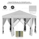 image 3 of Outsunny 3.2m Pop Up Gazebo Hexagonal Canopy Tent Outdoor w/Sidewalls Brown
