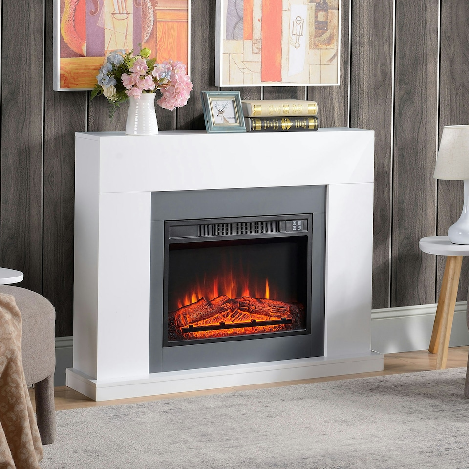 image 1 of HOMCOM Electric Fireplace Suite w/ Remote Control Overheat Protection, 2000W