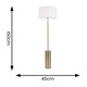 image 5 of ValueLights Lexy Antique Brass Dimmable Floor Lamp White Shade | White