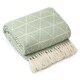 image 1 of Geo Diamond Collection Recycled Cotton Throw in Pistachio (70" x 100") | Green | Green