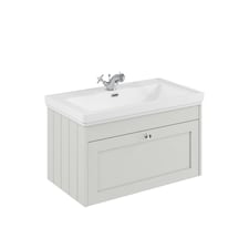 Balterley Wall Hung 1 Drawer Unit with Classic Basin 1 Tap Hole | White | 431 x 800 x 453mm