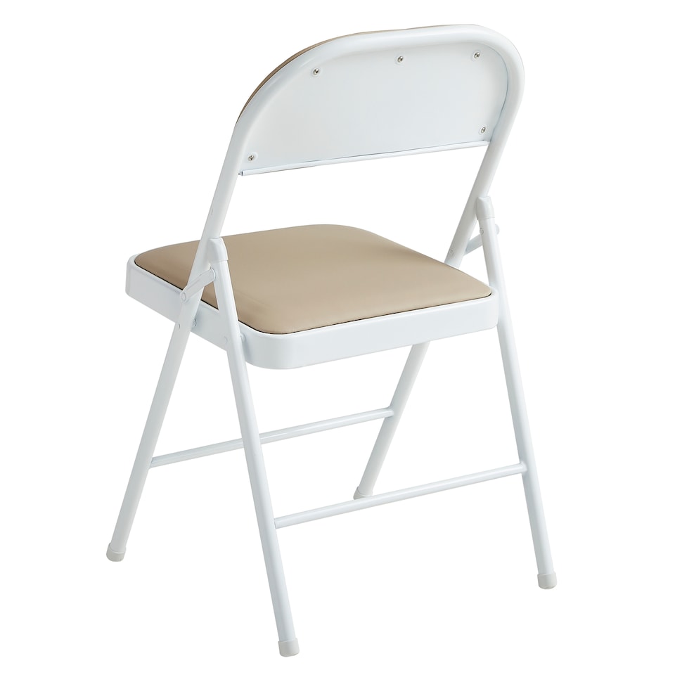 image 1 of Set of 6 Folding Dining Chairs with Metal Frame and Padded Seats