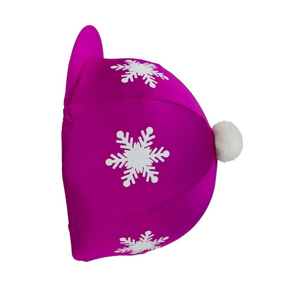 image 1 of HyFASHION Snowflake with Pom Pom Hat Cover - Dark Cerise - One Size Pink | One Size