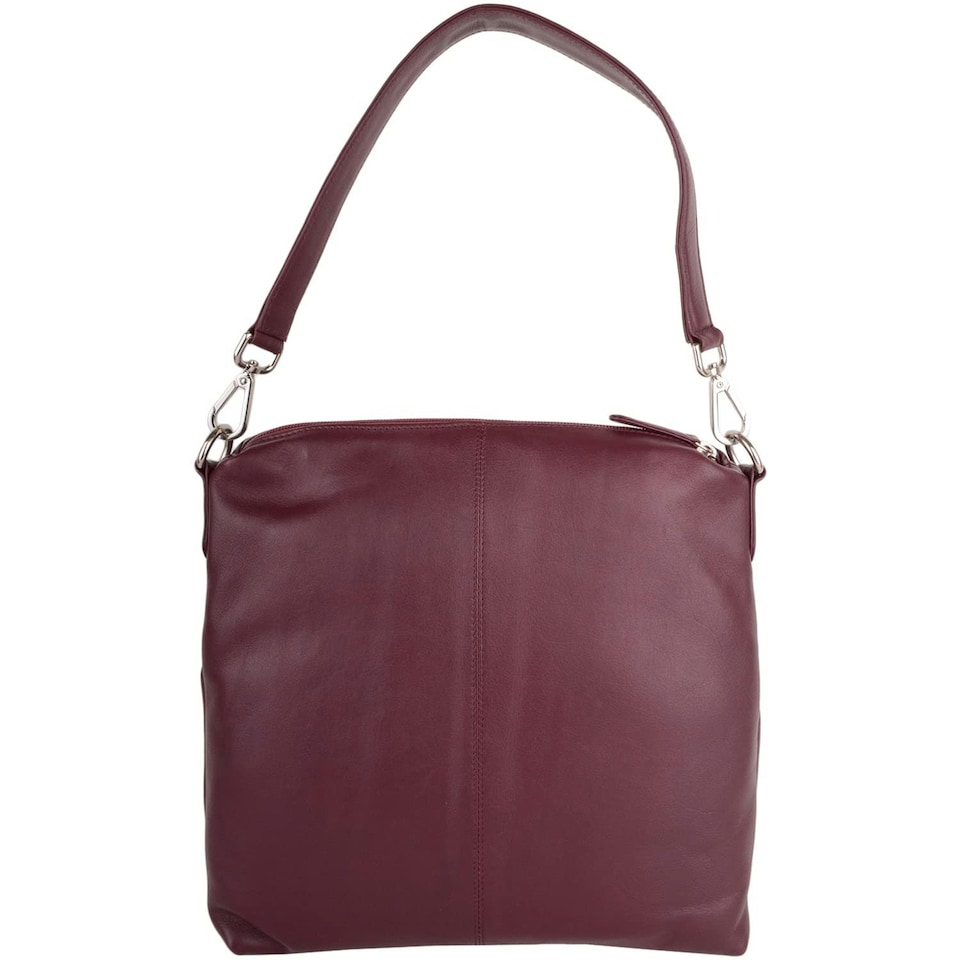 image 1 of Soft Leather Ruched Detail Detachable Strap Cross Body Shoulder Bag Red | Merlot