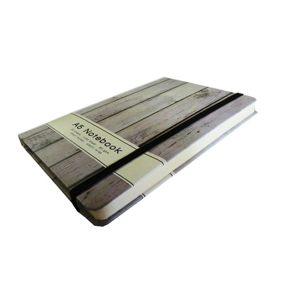 image 1 of Anker Wood Effect A5 Notebook - Cream/Black - One Size