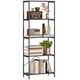 image 1 of HOMCOM 5-Tier Bookshelf, Industrial Bookcase, Floor Standing Book Shelf with Metal Frame, Open Display Shelving Unit for Living Room, Home Office and Bedroom, Dark Grey and Black | Black | Dark Grey and Black