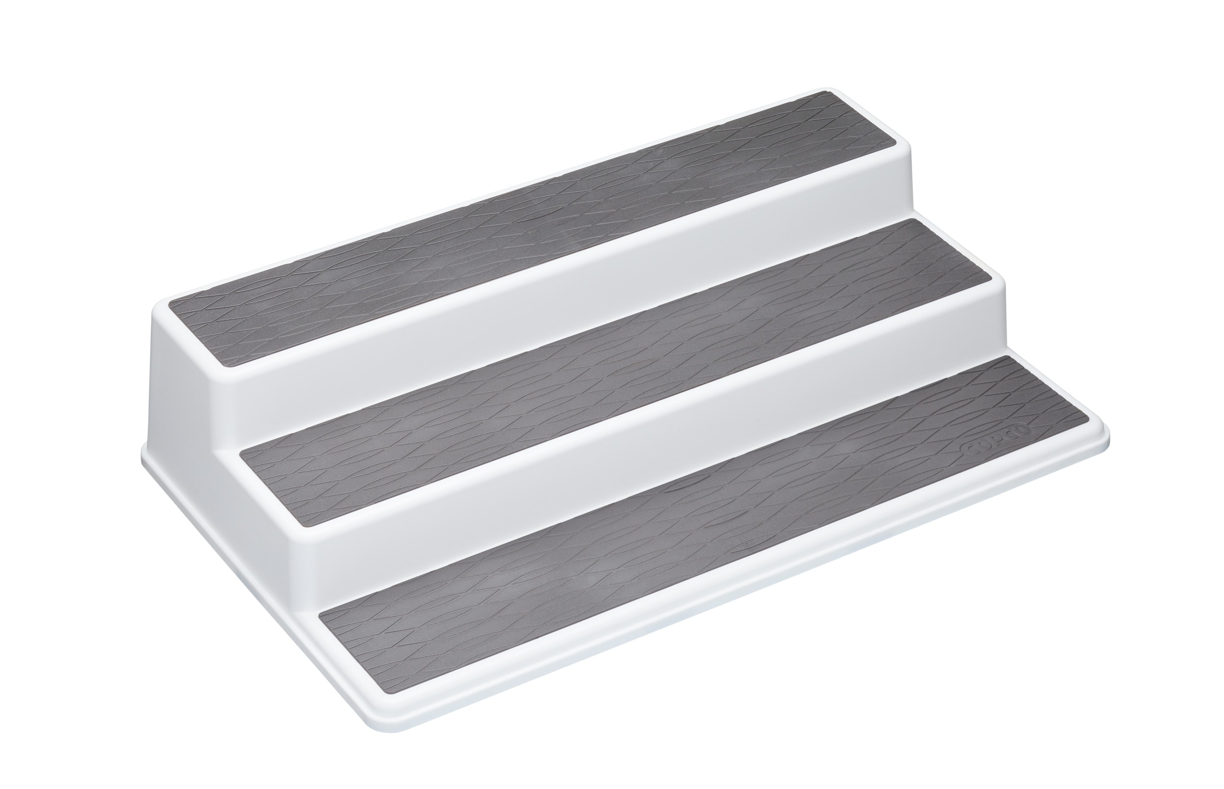 Copco Three Tier Cupboard Shelf Organiser, 38cm in White
