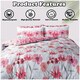image 4 of VELVETIO Chelsea Floral Complete Duvet Cover Set with Fitted Sheet Soft Polycotton Bedding Sets Red | King