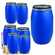 image 3 of 1 x 220 Litre Air Tight Food Grade Blue Open Top Keg Barrel With Ring Latch Blue
