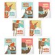 image 1 of Cute Animal Christmas Cards Set of 8 - A6 Size - Festive Fox Owl Bear Reindeer