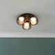 image 3 of ValueLights Alissa Matte Black IP44 3 Way Smoked Glass Integrated LED Ceiling Light