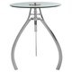 image 2 of Crank Mechanism Adjustable Table- Nickel Finish Round Table With Tripod Legs-Round Table-Decorative Table | Silver