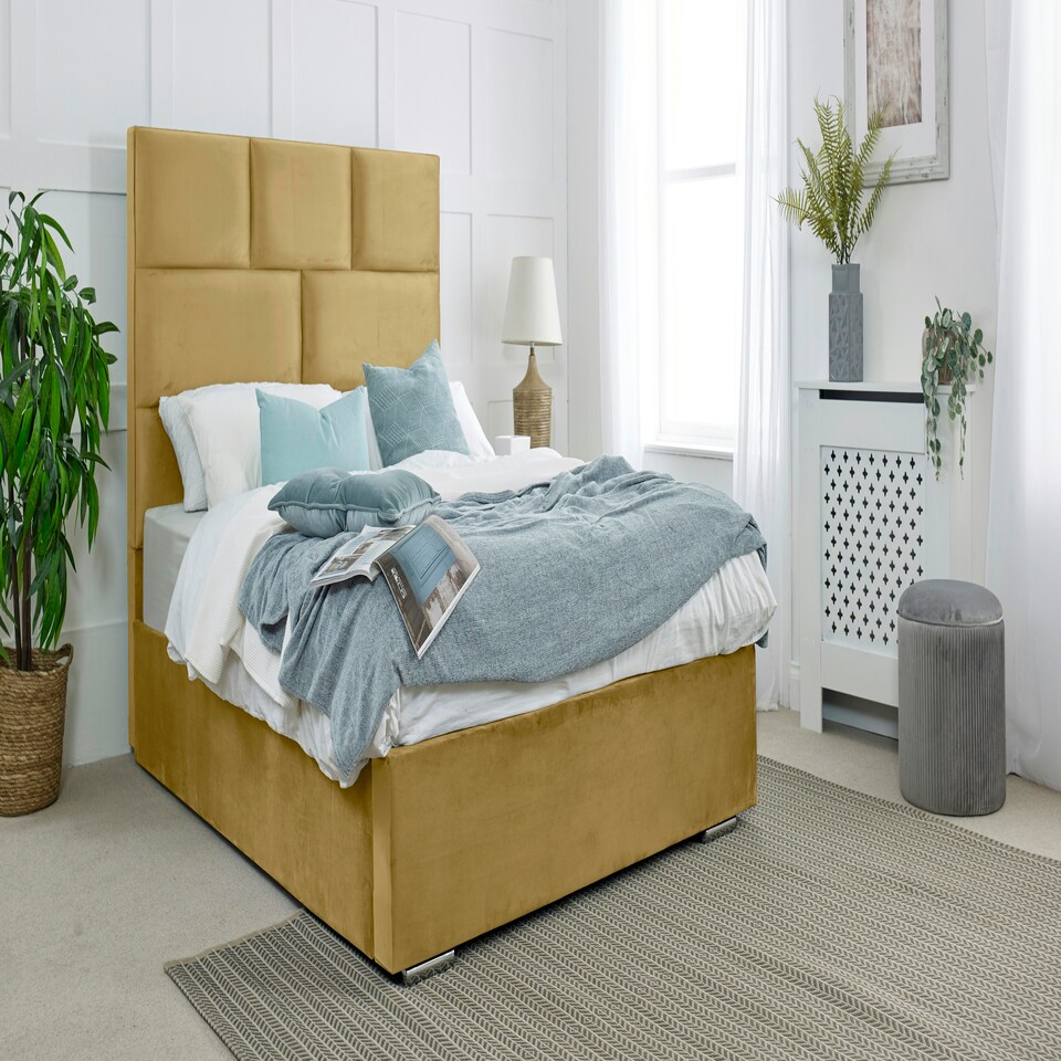 Hampton Plush King Bed Frame - Beige