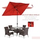 image 3 of Outsunny 2 x 3(m) Garden Parasol Rectangular Market Umbrella w/ Wine Red 
