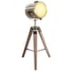 image 1 of HOMCOM Vintage Tripod Table Desk Lamp Bedside Light Copper Finish Wooden Base
