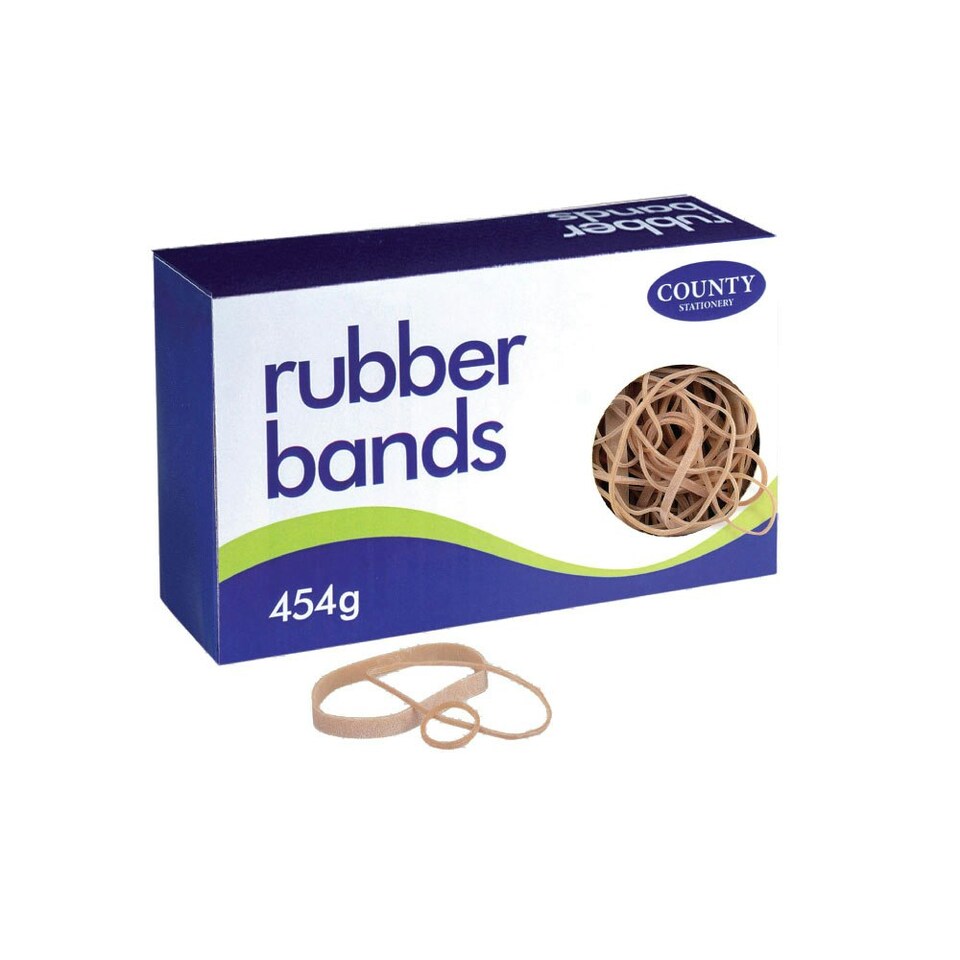 image 1 of County Stationery Box No 18 Rubber Band - Brown - 454g