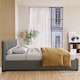 image 3 of Vida Designs Vanita 5ft King Size Bed Fabric Upholstered, Light Grey, 150 x 200cm