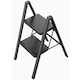image 1 of Gr8 Home 2 Step Ladder Black Folding Stool Non Slip Heavy Duty Carbon Steel Lightweight